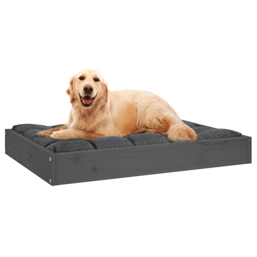 Vidaxl Cama Para Perros Madera Maciza De Pino Gris 71,5x54x9 Cm_5