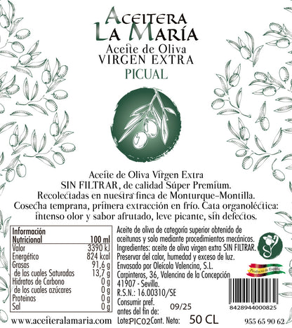 Aceite De Oliva Virgen Extra 50 Cl Cristal Picual Cosecha 2025/2026_2