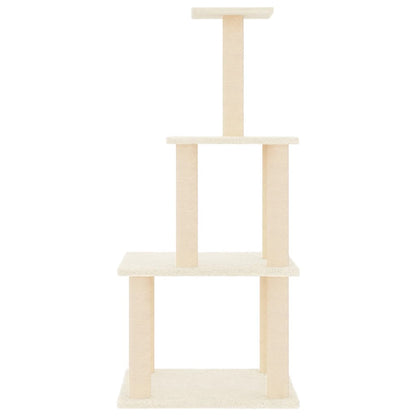 Rascador Para Gatos Con Postes De Sisal Color Crema 111 Cm_2