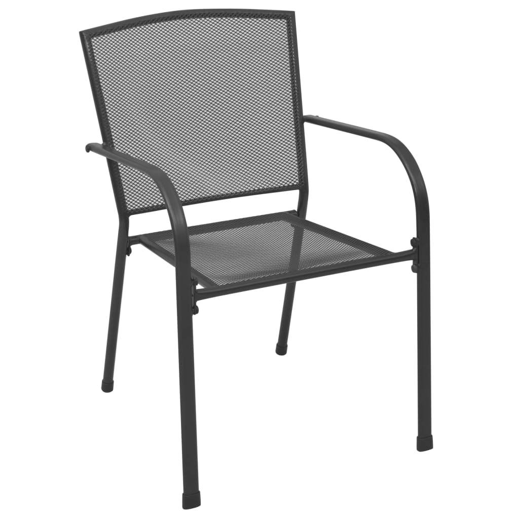 Vidaxl Juego Muebles De Comedor De Jardín De 5 Piezas Acero Antracita_5
