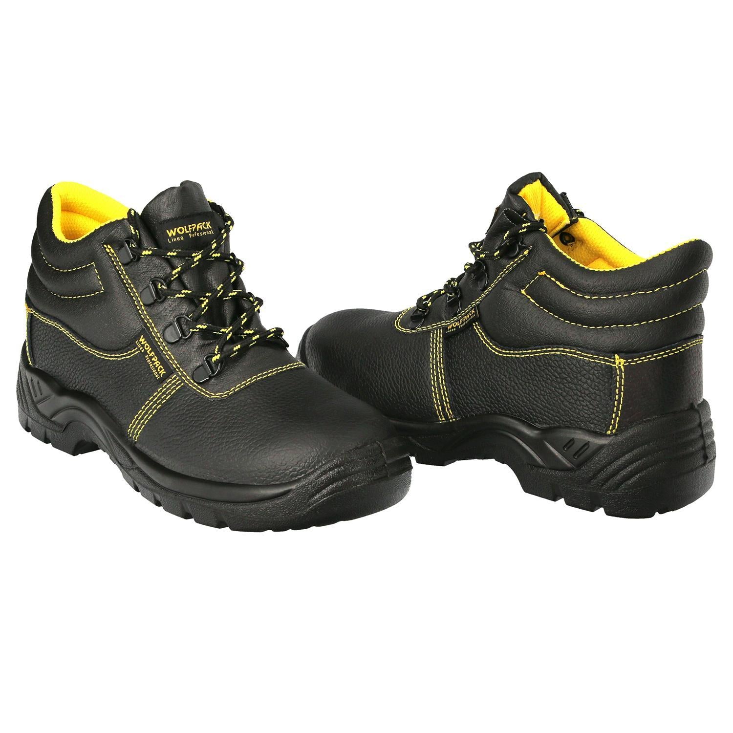 Botas Seguridad S3 Piel Negra Wolfpack  Nº 38 Vestuario Laboral,calzado Seguridad, Botas Trabajo. (par)_0