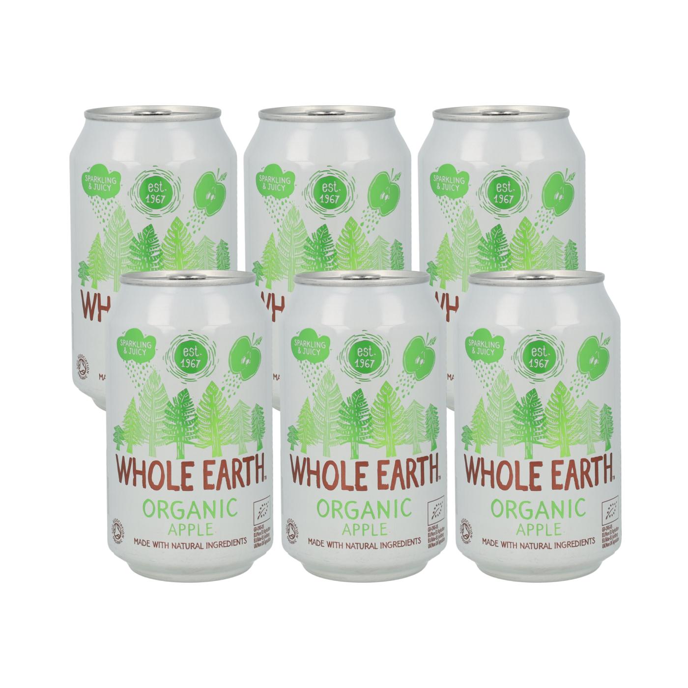 Embalagem de 6 refrigerantes de maçã biológicos, 330 ml. Whole Earth