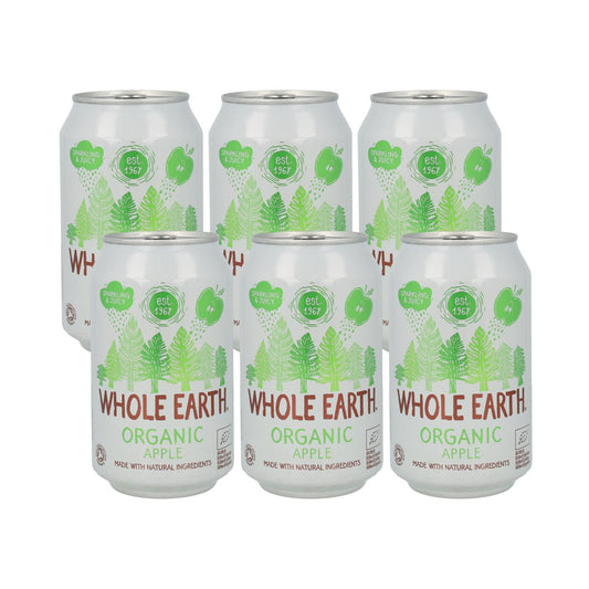 Embalagem de 6 refrigerantes de maçã biológicos, 330 ml. Whole Earth