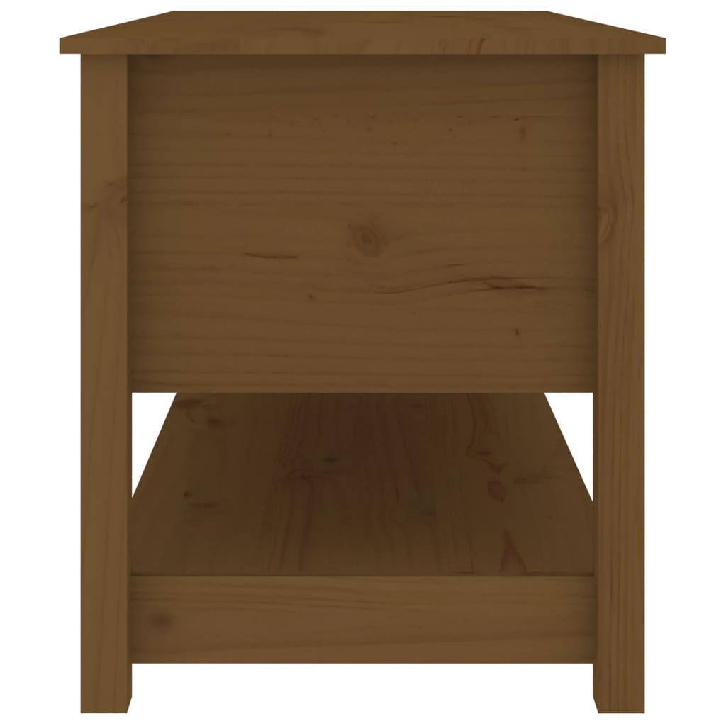 Mesa De Centro Madera Maciza De Pino Marrón Miel 102x49x55 Cm_2