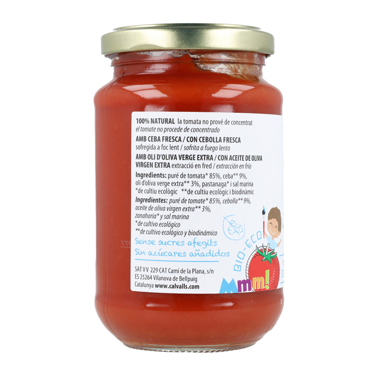 Tomate Frito Biológico Cal Valls SEM adição de açúcares 350g