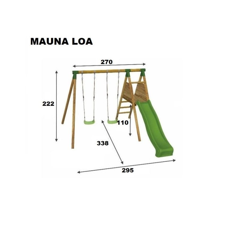Parque Infantil Masgames Mauna Loa L (madera Redonda) Dos Asientos Planos._3