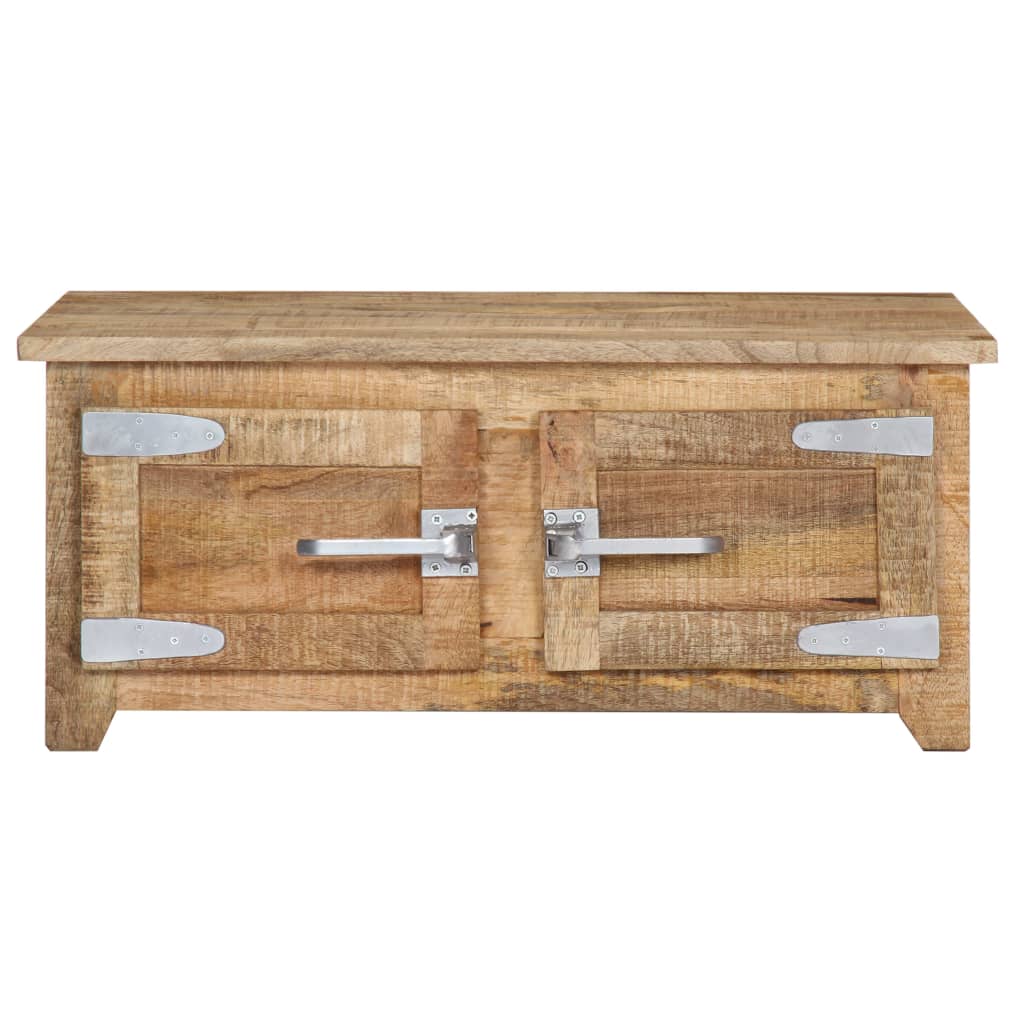 Mesa De Centro De Madera Maciza De Mango 70x70x30cm_0