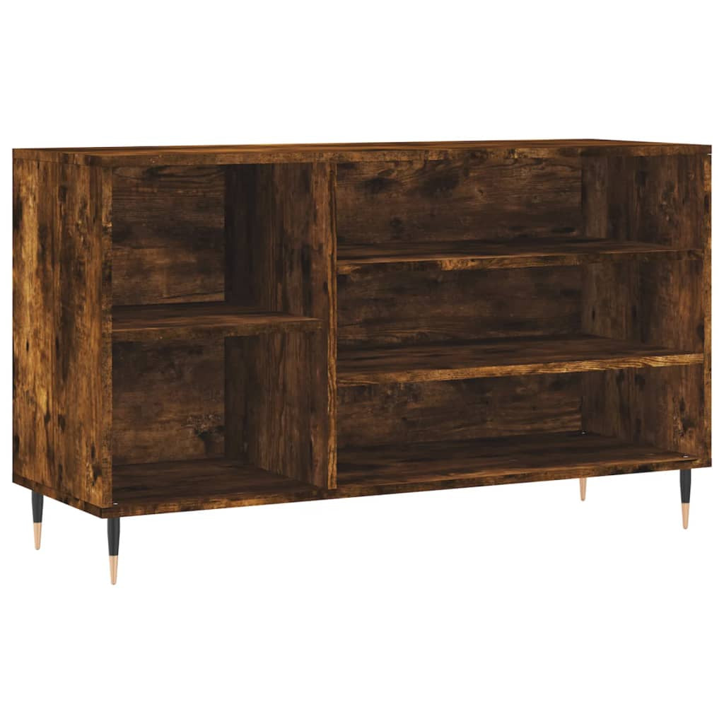 Vidaxl Mueble Zapatero Madera Contrachapada Roble Ahumado 102x36x60 Cm_0