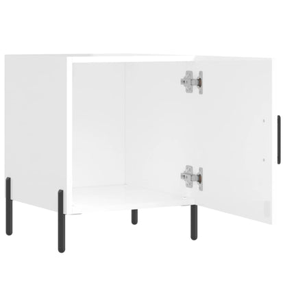 Mesita De Noche Madera De Ingeniería Blanco Brillo 40x40x50 Cm_3