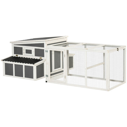 Pawhut Gallinero De Madera Exterior 225x147x85,5cm Para 6-8 Gallinas Con Corral_0