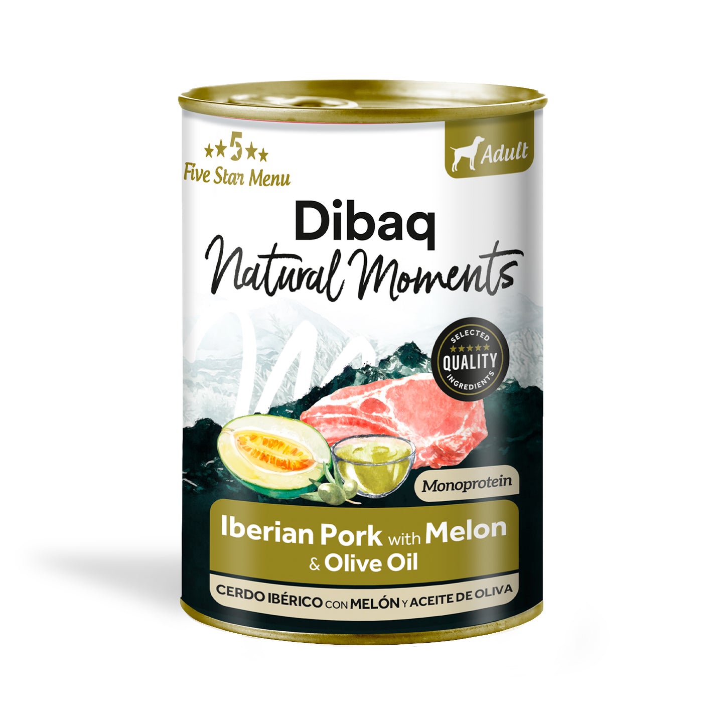 Dibaq Natural Moments Adulto Cerdo Ibérico Con Melón, 12 Latas X 380gr_1