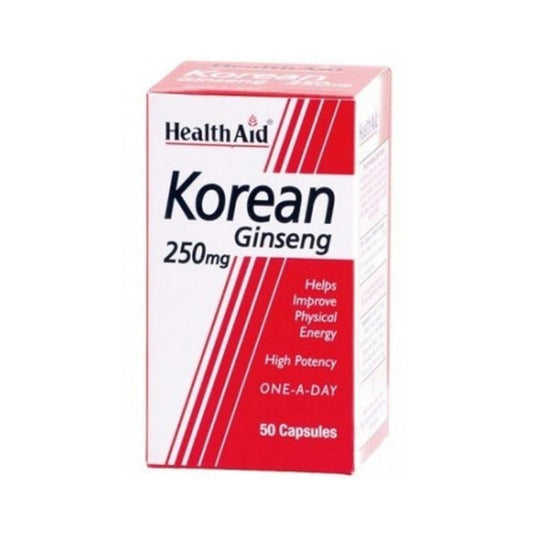 Ginseng Coreano (Panax Ginseng) 250 mg 50 Cápsulas Health Aid