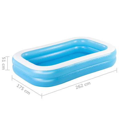 Bestway Piscina Familiar Inflable Rectangular Azul Blanco 262x175x51cm_2