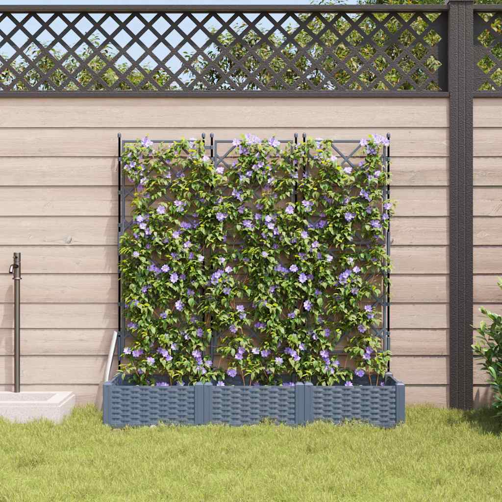 Macetero De Jardín 3 Uds. Gris Claro 120 X 40 X 125,5 Cm Pp_2