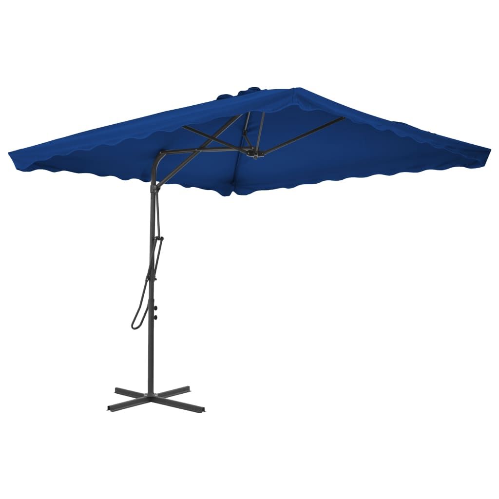 Vidaxl Sombrilla De Jardín Con Palo De Acero Azul 250x250x230 Cm_0