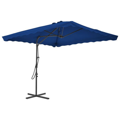 Vidaxl Sombrilla De Jardín Con Palo De Acero Azul 250x250x230 Cm_0