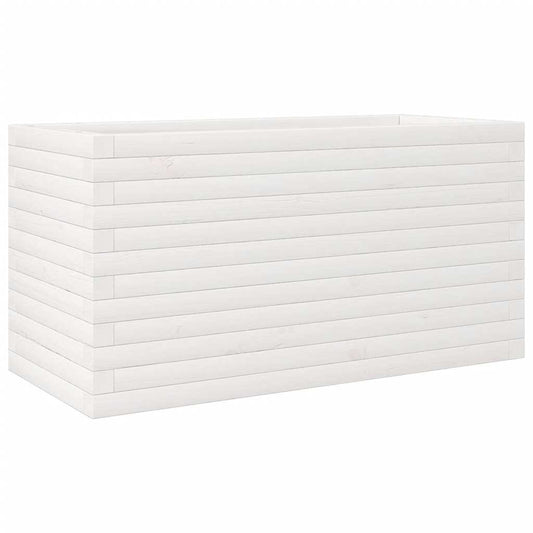 Jardinera Madera Maciza De Pino Blanco 90x40x45,5 Cm_0