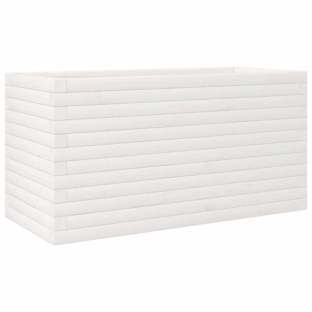 Jardinera Madera Maciza De Pino Blanco 90x40x45,5 Cm_0
