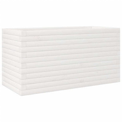 Jardinera Madera Maciza De Pino Blanco 90x40x45,5 Cm_0