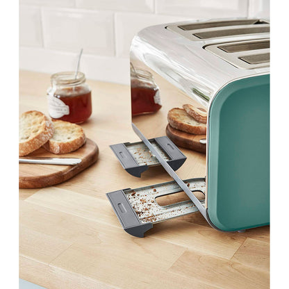 Swan Nordic Tostadora Pan Ranura Ancha 4 Rebanadas, 3 Funciones, 6 Niveles, Diseño Moderno, St14620greneu, Verde 1500w_4
