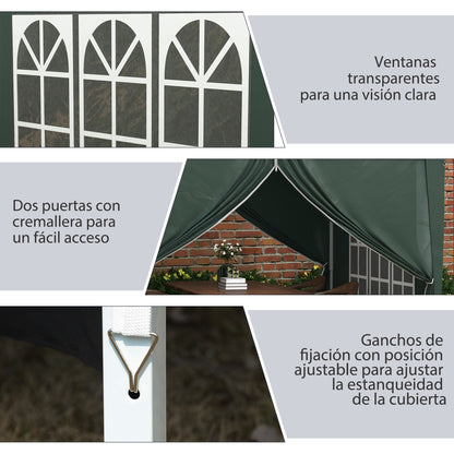 Outsunny Carpa Plegable Con 4 Paredes Desmontables 3x3 M Para Exterior Verde_3