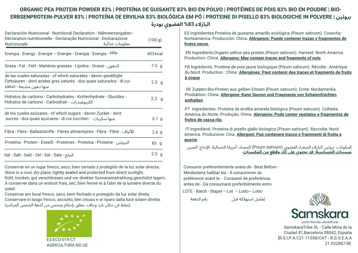 Proteína De Guisante Fermentada Bio - 1.5kg | Proteína Vegetal Ecológica Vegana Para Batidos Y Repostería_1
