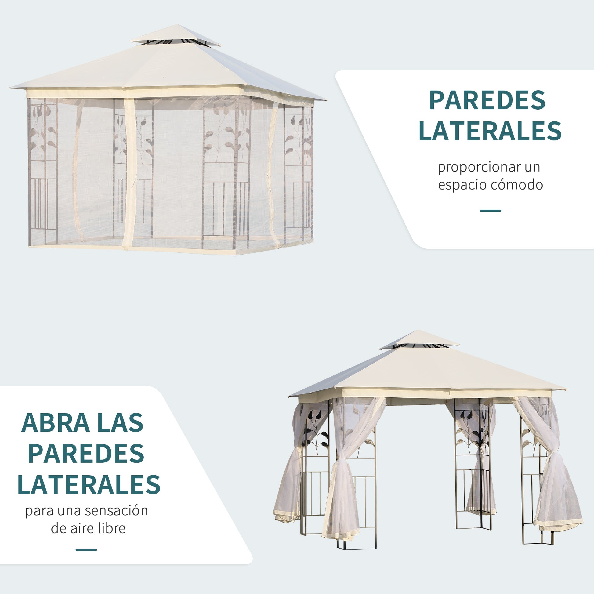 Outsunny Carpas Para Exterior Grandes Con Mosquitera Fácil De Drenar Poliéster_5
