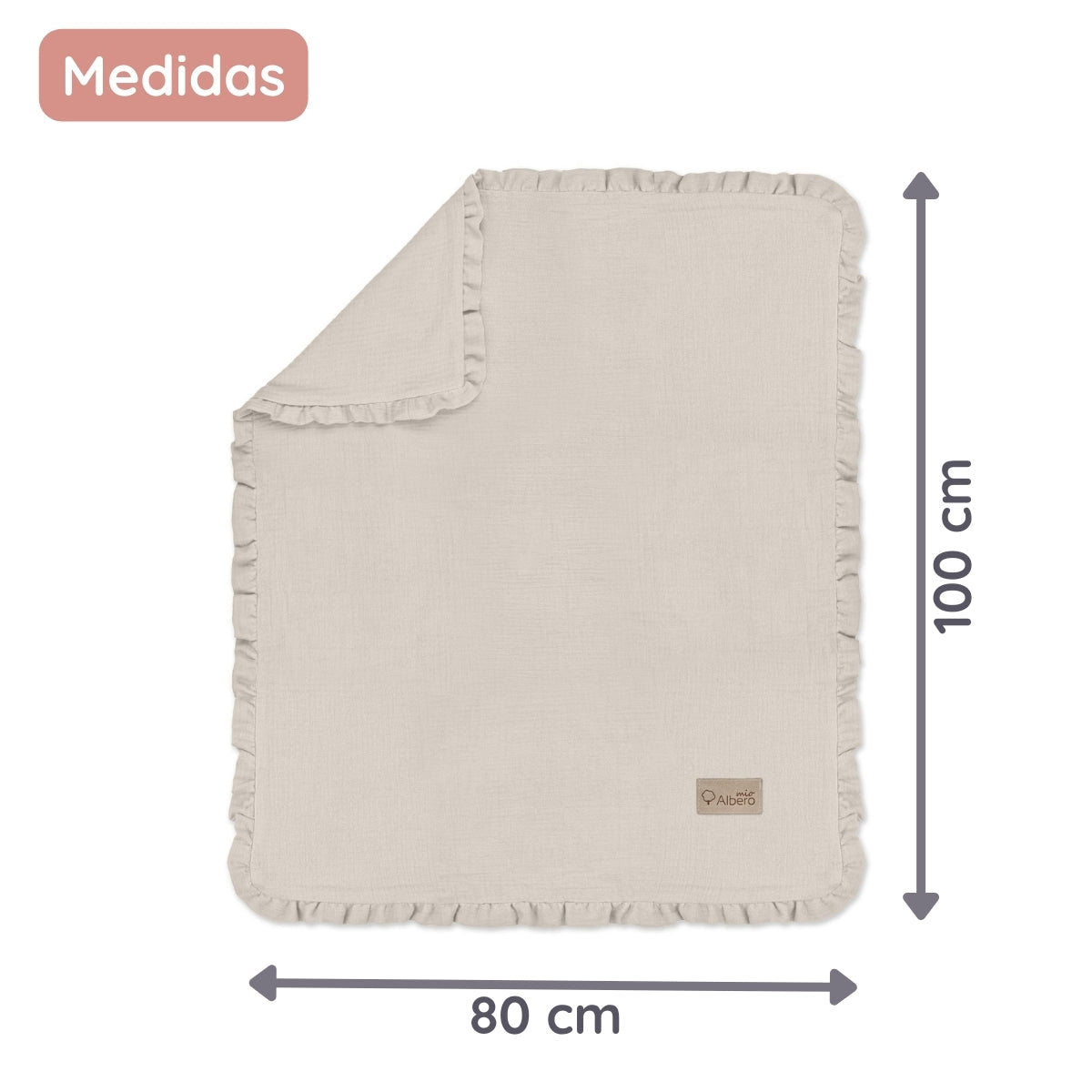 Manta De Bebé Doble Muselina Cotton Color Beige_2