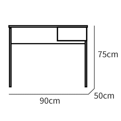 Escritorio, Mesa De Ordenador 75x90x50cm, 1 Cajón, Oficina, Habitación Juvenil, Desk, Briebe, Nova, Blanco_5