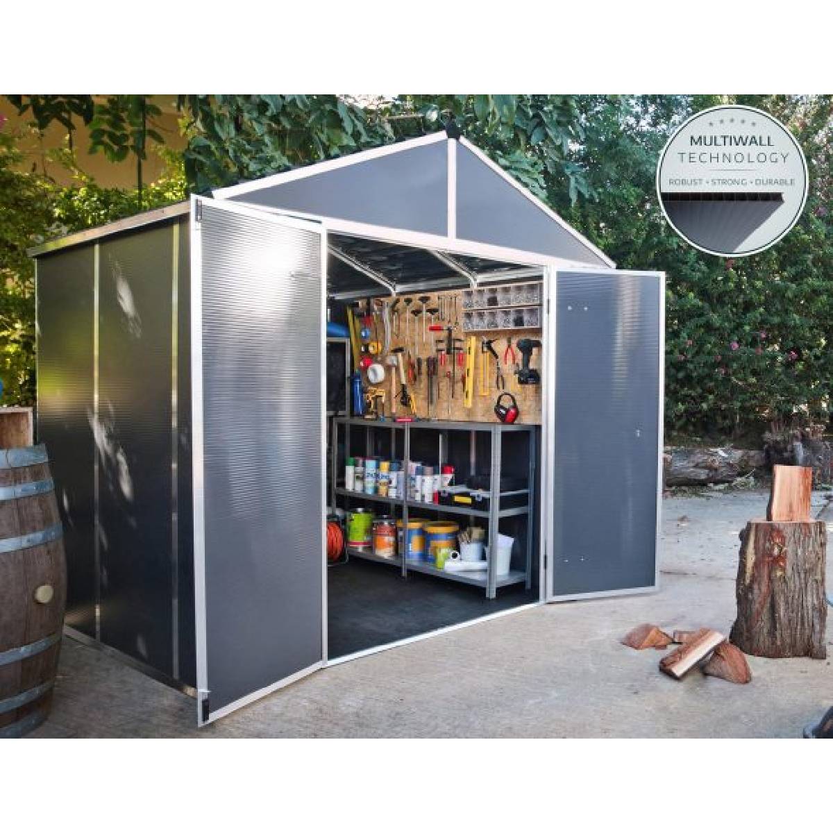 Telheiro de jardim Rubicon 237x229 cm Canopia cinzento escuro