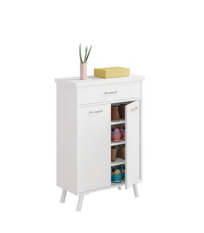 Recibidor Zapatero Dos Puertas Un Cajon Valentina Blanco 65 Cm(ancho) 99 Cm(altura) 35 Cm(fondo)_1