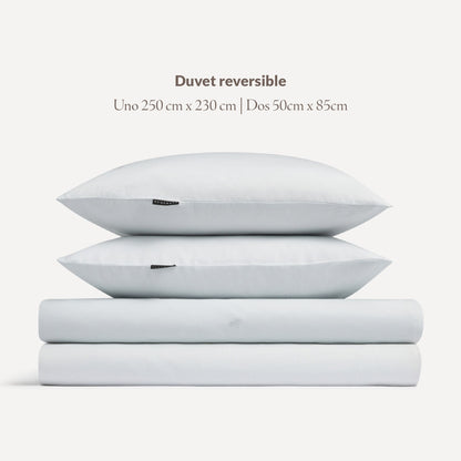 Set Cama 4pc (sábana Bajera 150x200+28cm + Sábana Encimera 230x270cm + 2 Fundas Almohada 50x85cm) 100% Algodón Gris Claro Scalpers Home_2