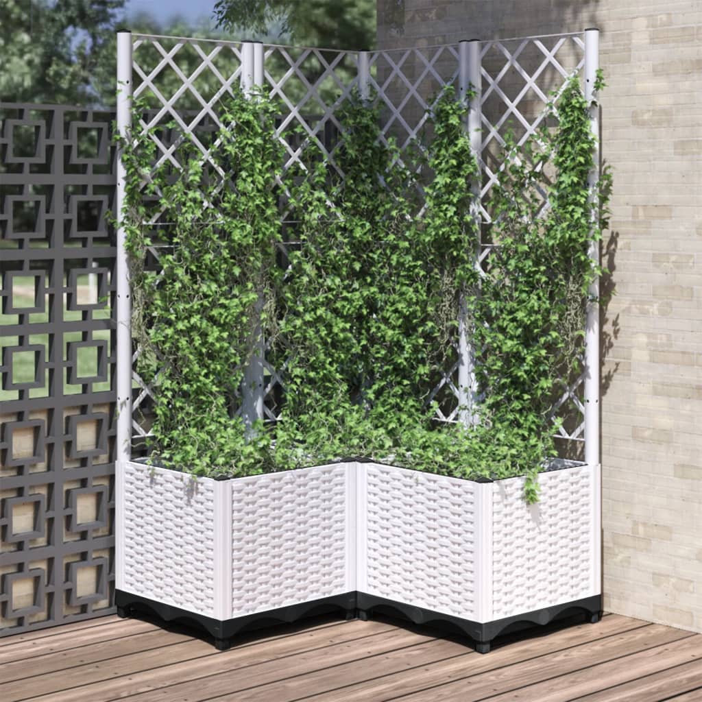 Macetero De Jardín Blanco 80 X 80 X 136 Cm_1