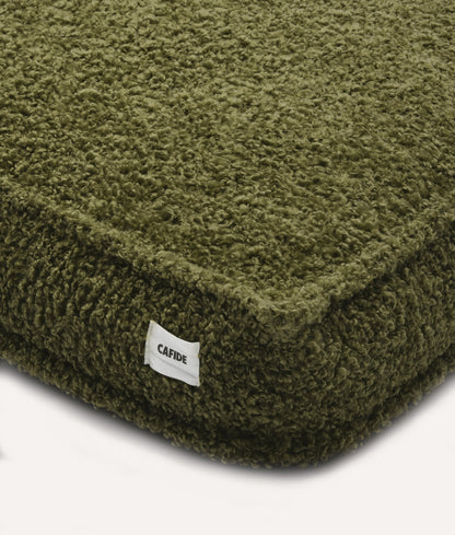 Cafide Cama De Material Reciclado Para Perro Con Tejido Estilo Borreguito Verde. Modelo Cuadra._1