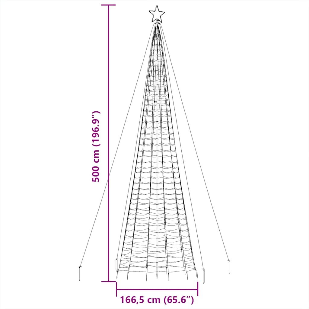 Vidaxl Árbol De Navidad Led Con Estacas 1534 Leds Azul 500 Cm_2