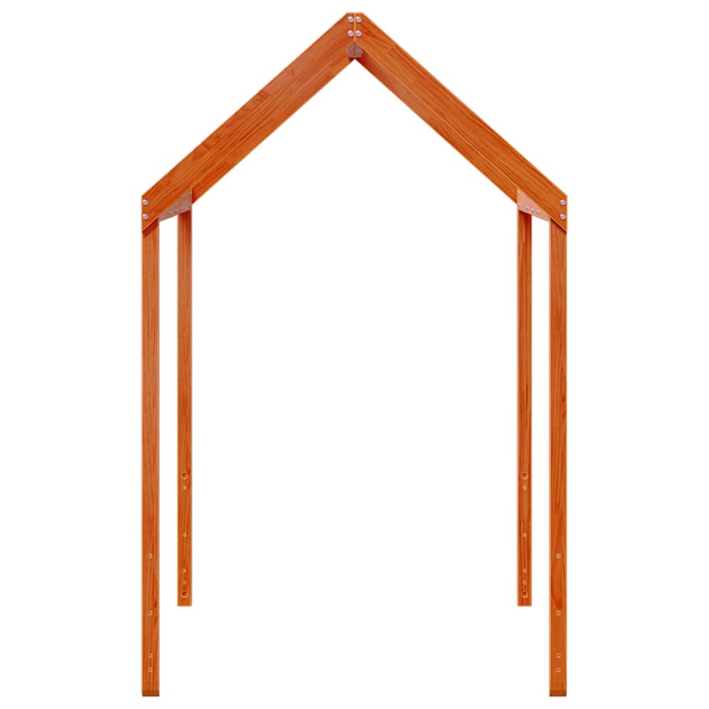 Techo De Cama Infantil Madera Maciza Marrón 217x95,5x159 Cm_4
