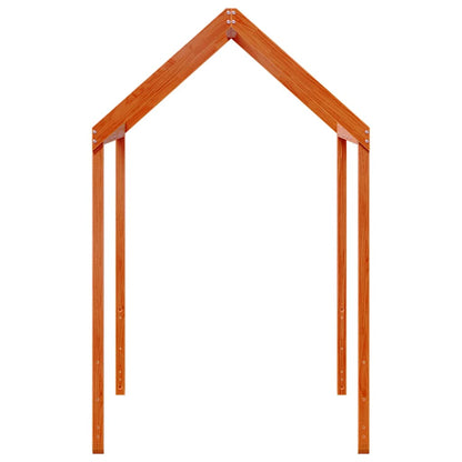 Techo De Cama Infantil Madera Maciza Marrón 217x95,5x159 Cm_4