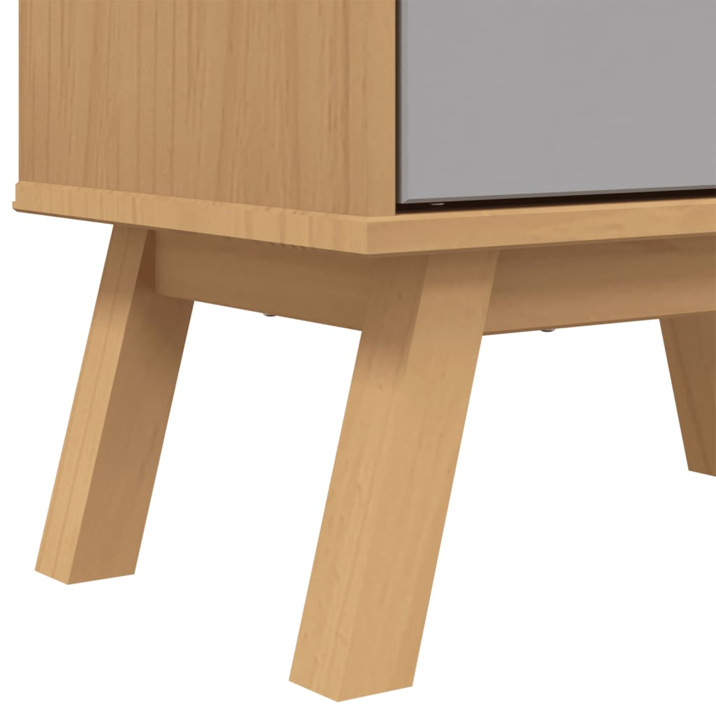 Zapatero Olden Madera Maciza De Pino Gris Y Marrón 55x35x120 Cm / Vetonek_1