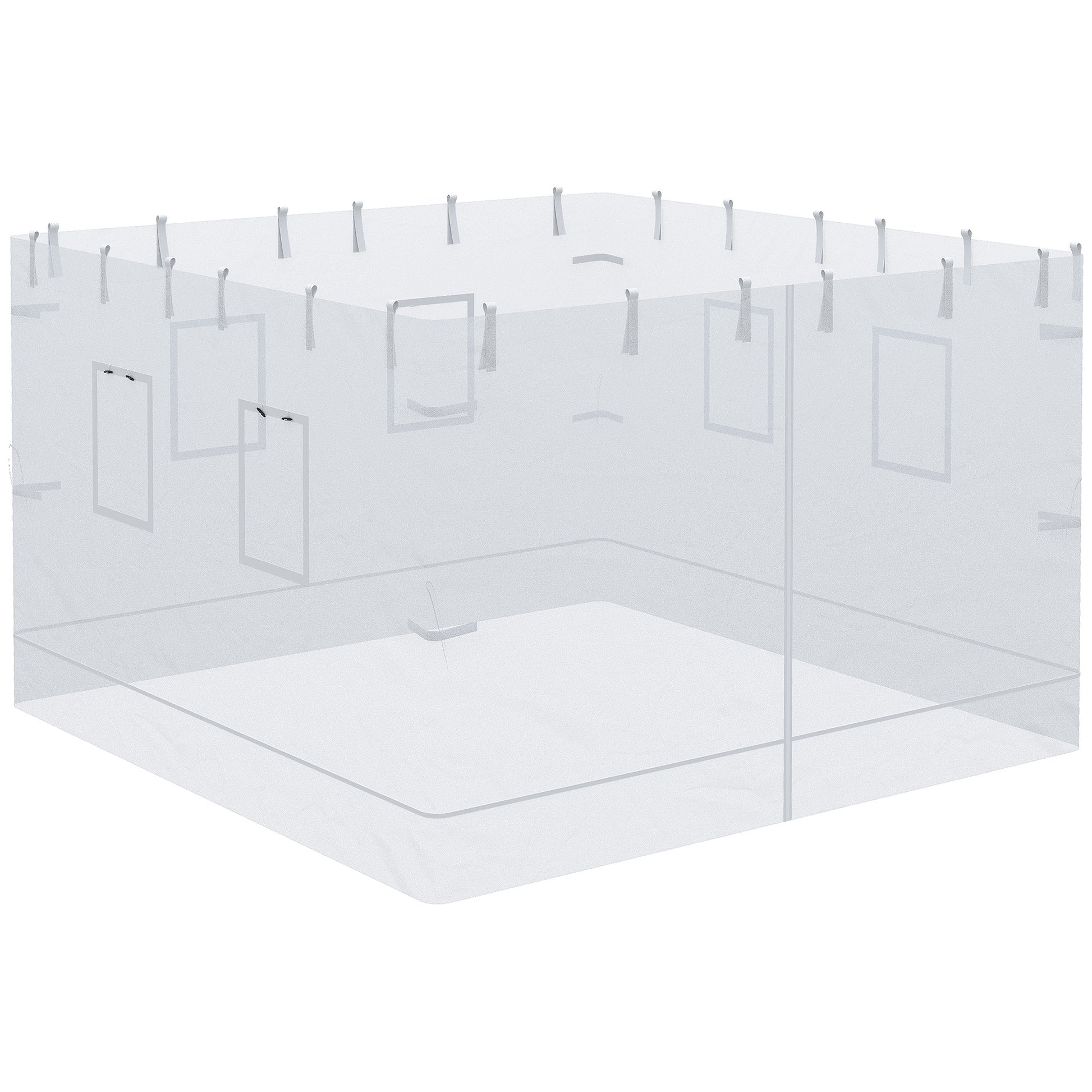 Outsunny 4 Paredes Laterales Para Carpa 300x195 Cm Con 6 Ventanas Puerta_0