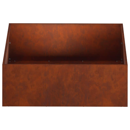 Macetero De Jardín 2 Uds. Oxidado 60 X 60 X 20 Cm Acero Oxidado_4