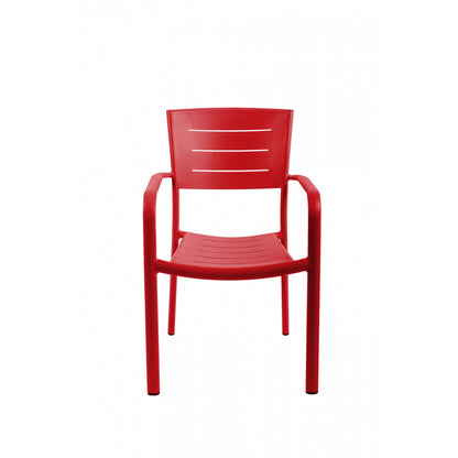Lote De 4 Sillas De Jardín Apilables Inari Rojas - Muebles De Jardín - 56x58xh85cm_1