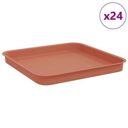 Bandeja Cuadrada Para Flores 24 Uds. Rojo Ladrillo Plástico_0