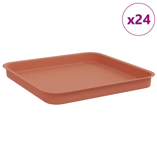 Bandeja Cuadrada Para Flores 24 Pcs Rojo Ladrillo Plástico_0