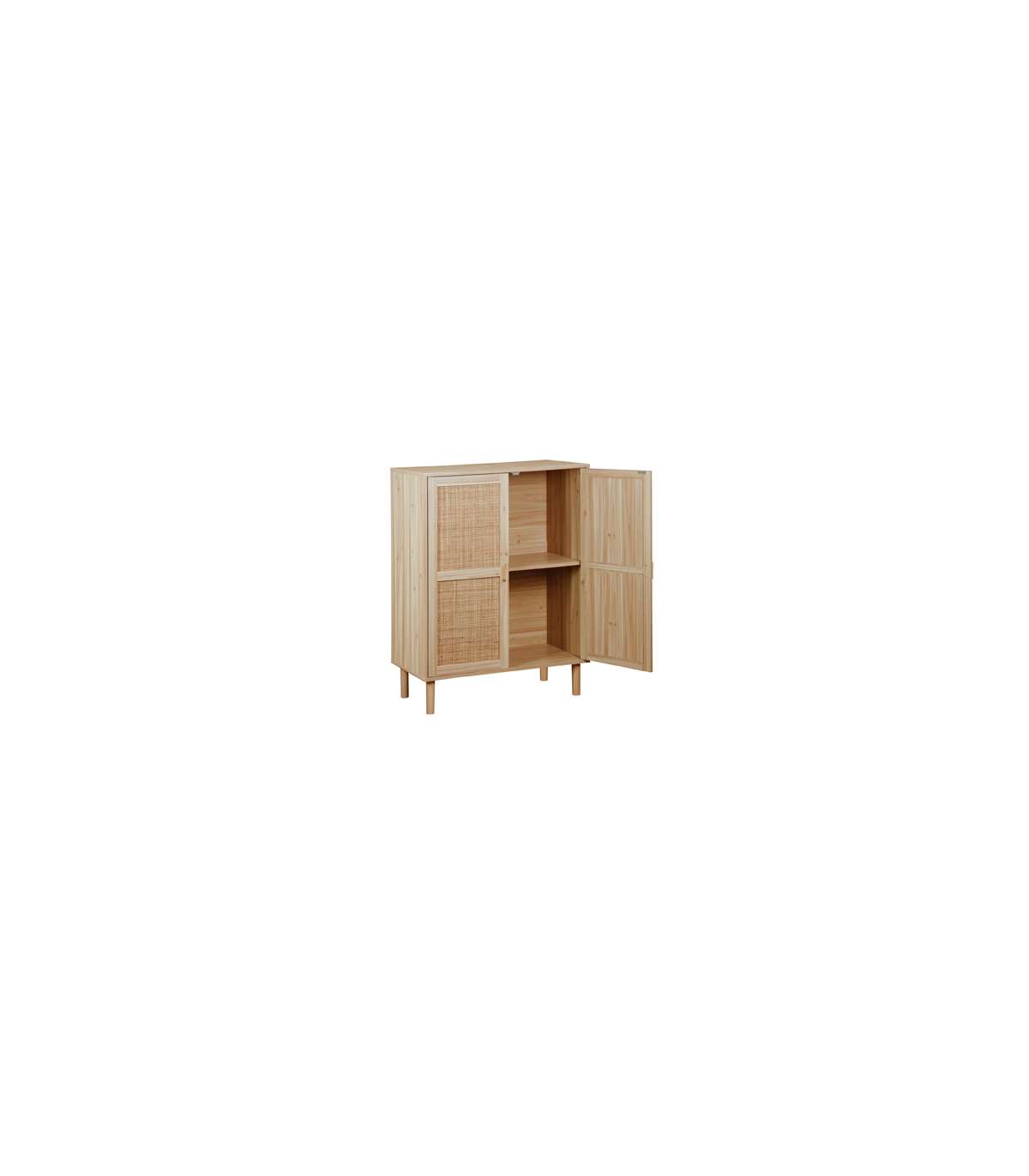 Armario 2 Puertas Abatibles Decor Acabado Pino/rattan, 110cm(alto) 80cm(ancho) 40cm(fondo)_1