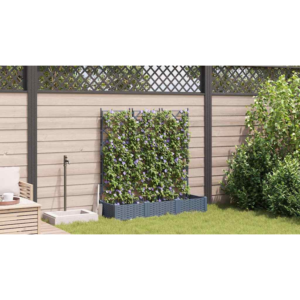 Macetero De Jardín 3 Uds. Gris Claro 120 X 40 X 125,5 Cm Pp_3