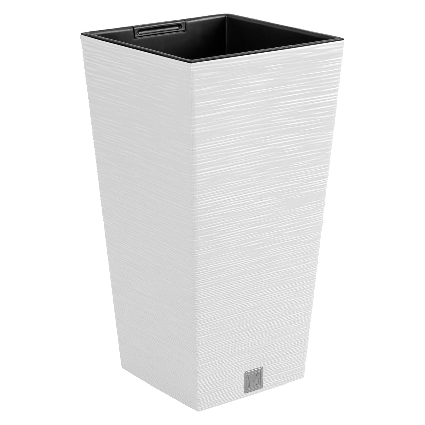Macetero Color Blanco, Con Depósito, Colección Furu, De 34,5 X 34,5 X 66 Cm, Capacidad De 24 L._0