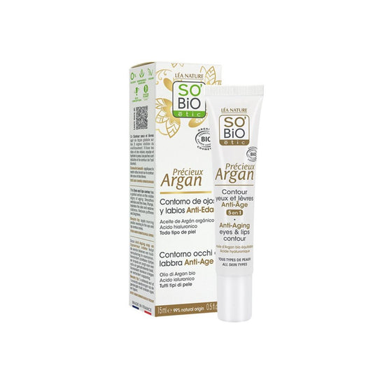 Contorno de olhos e lábios anti-envelhecimento com ácido hialurónico e argão BIO SO'BIO étic 15 ml