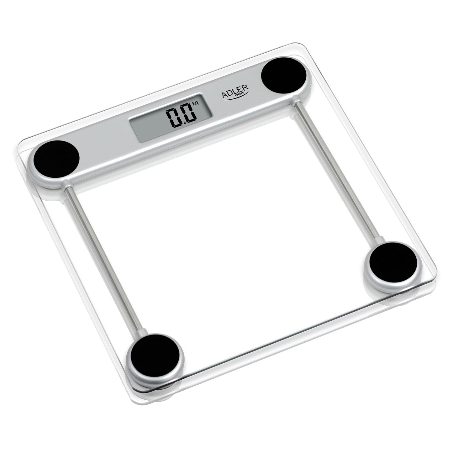 Báscula De Baño Digital Cristal Templado, Alta Medición 150 Kg 100 G, Apagado Automático, Fácil Adler Ad 8121 Transparente_1