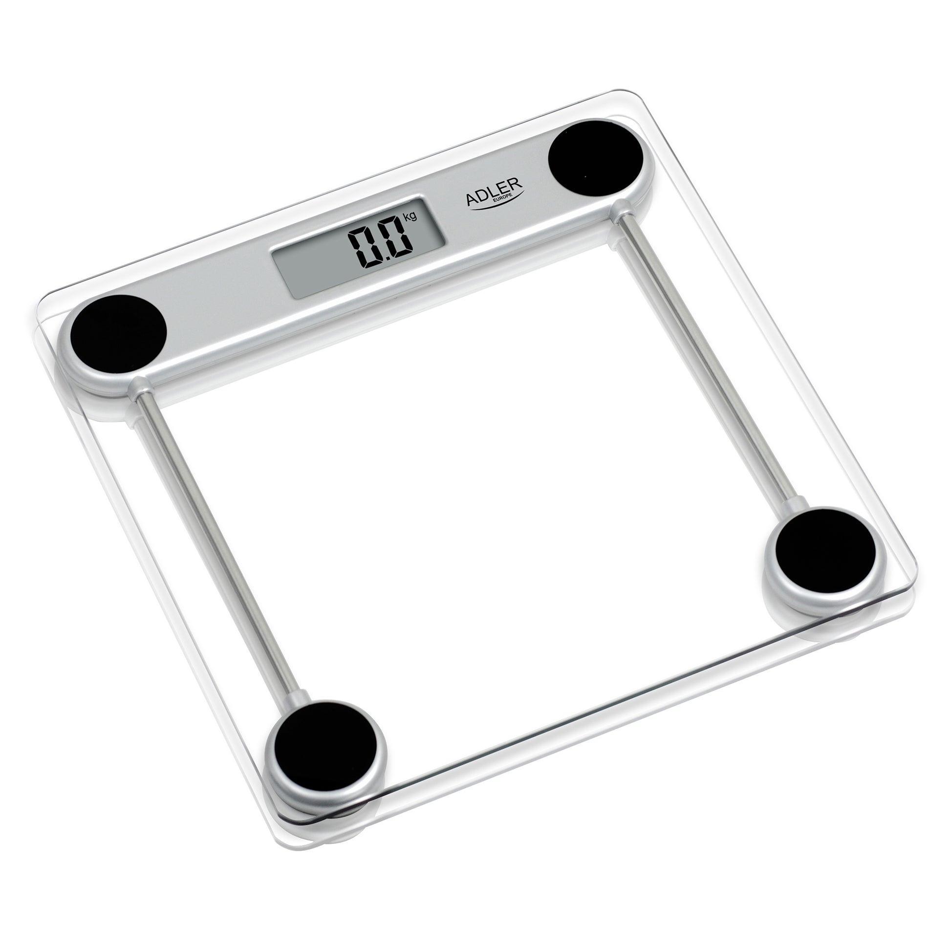 Báscula De Baño Digital Cristal Templado, Alta Medición 150 Kg 100 G, Apagado Automático, Fácil Adler Ad 8121 Transparente_1