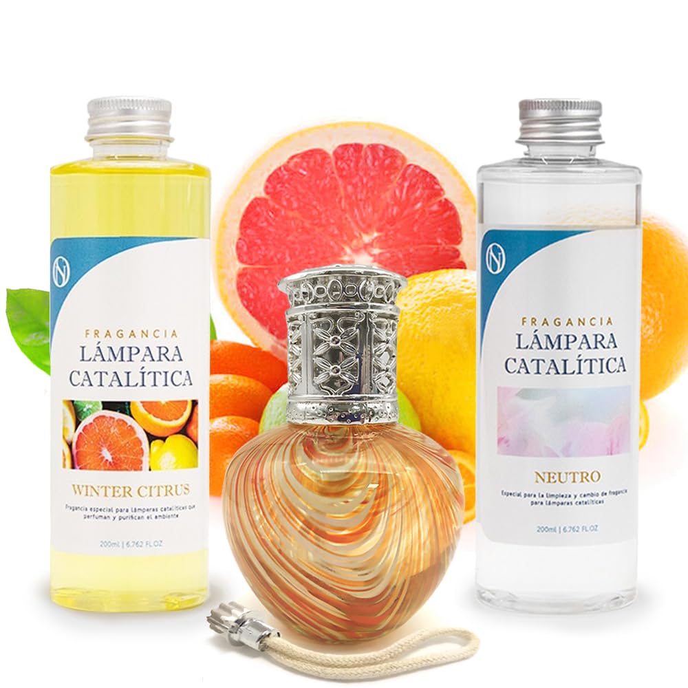 Pack Ahorro Lámpara Catalítica Orange Waves + Fragancia Winter Citrus 500ml + Limpiador Neutro 200ml + Mecha Repuesto_0